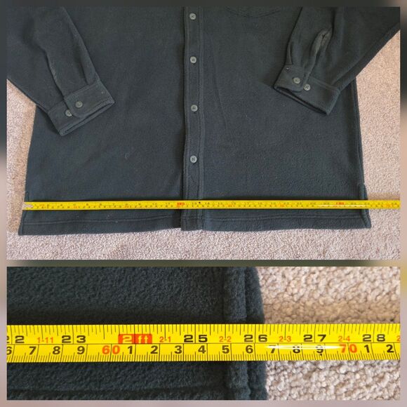 Vintage 90s Cherokee - Oversized Fleece shacket Unisex Green Outdoors Farm - Picture 8 of 9